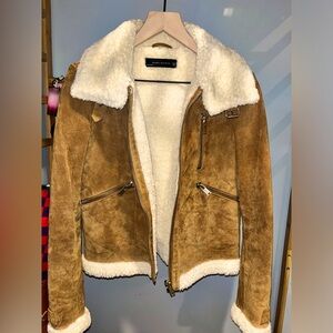 ZARA | Suede and Sherpa Coat
